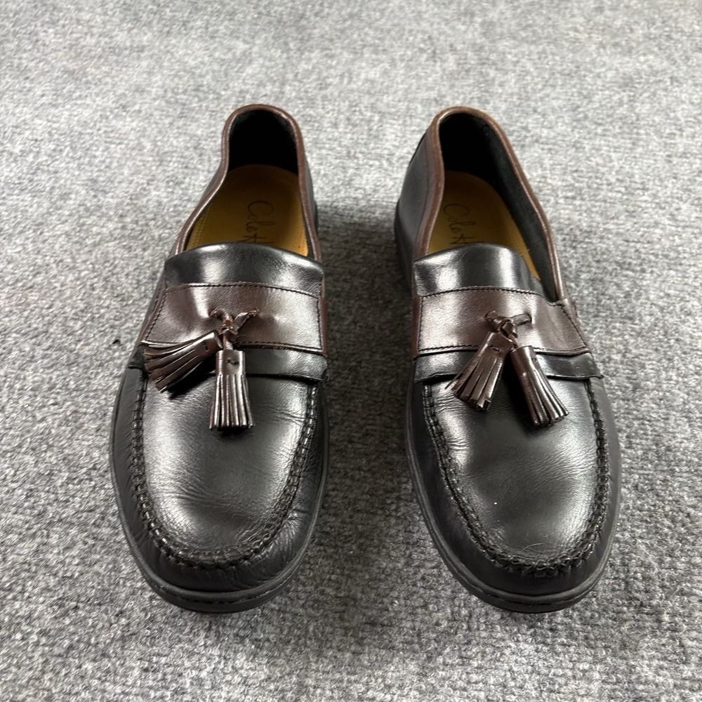 Vintage Y2K Cole Haan Loafers Mens 11M Black Brown Tassel Leather Slip On C07950